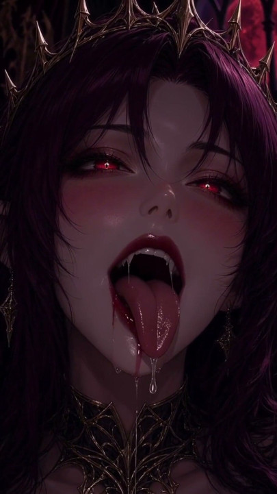 3d anime vampire queen masturbating in the light of the blood moon | Clip 3