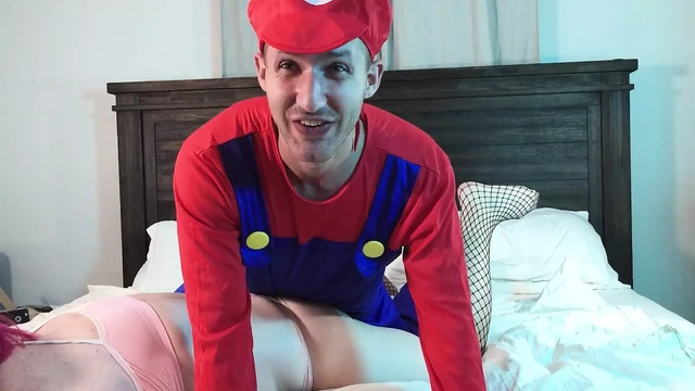Mario Fucks Transgender Woman in Chastity