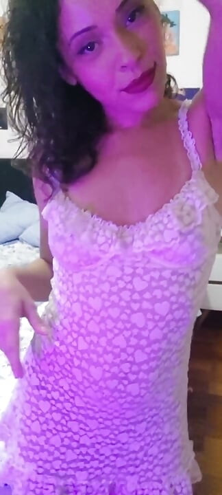 Hot Married Woman Dancing in a Nightgown and Thong Panties Films for Her Husband and Ends up in the