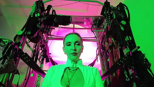 Dominatrix Eva Latex Solo Facesitting Femdom Panties Big Ass MILF BDSM Fetish Hot Heels Gonzo White Pvc Dress