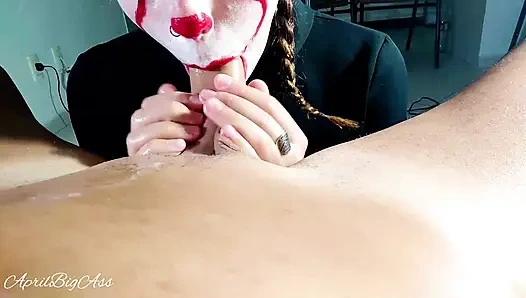 Halloween, IT is addicted to cock and cum, she "swallows everything" 2-3