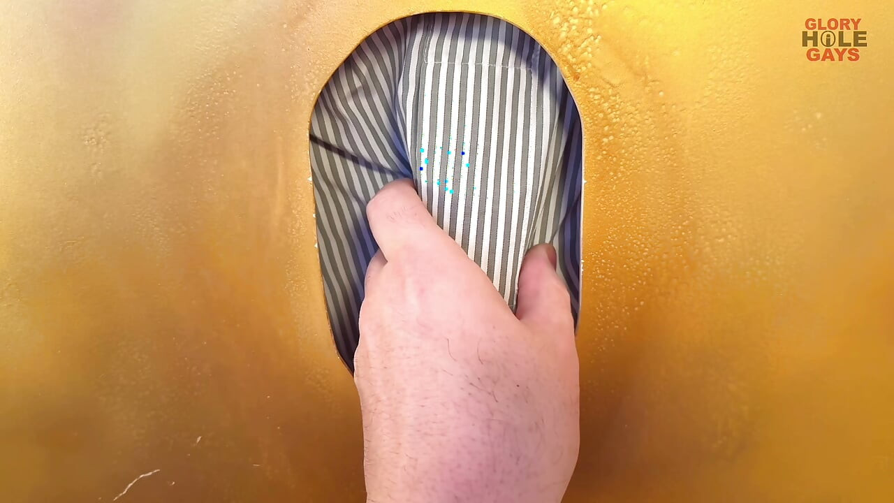 Grandpa at the gloryhole squirts horny