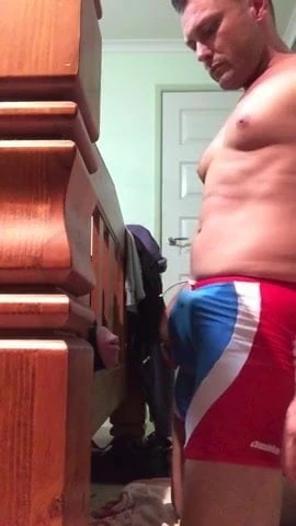 Wrestling shorts and mouth