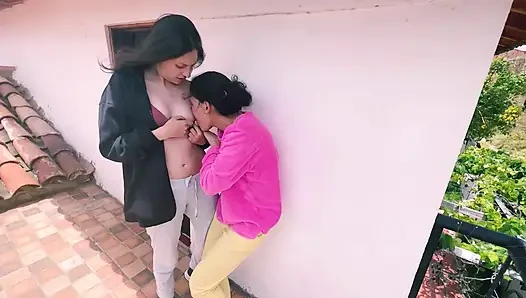 A quick with my best friend in public