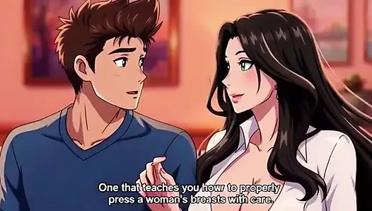 Stepmom teach his stepson how to sequese big natural tits 3D Anime