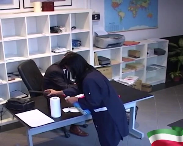 Hidden camera films the boss fucking the cleaning lady