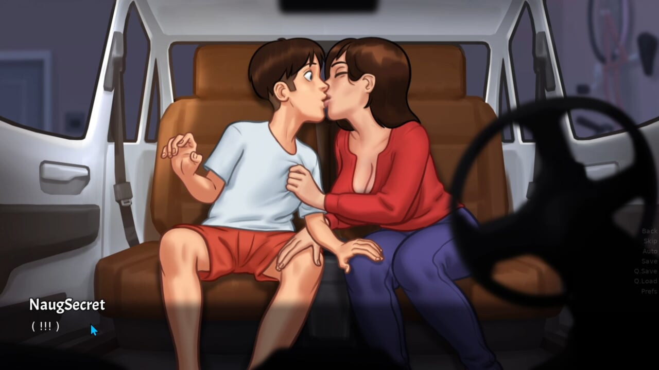 Summertime Saga Part 50 By DarkCookie, Horny busty milf strokes and rubs big cock, 3D Game