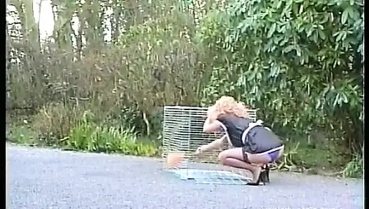 Schwarze nylons im rock