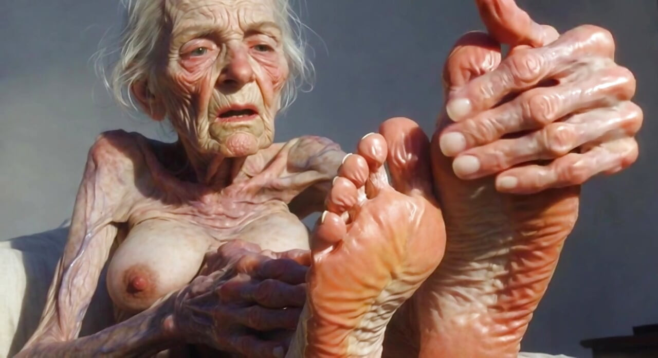Granny Foot Oil Play - Self Massage Makes Her Horny and Dripping
