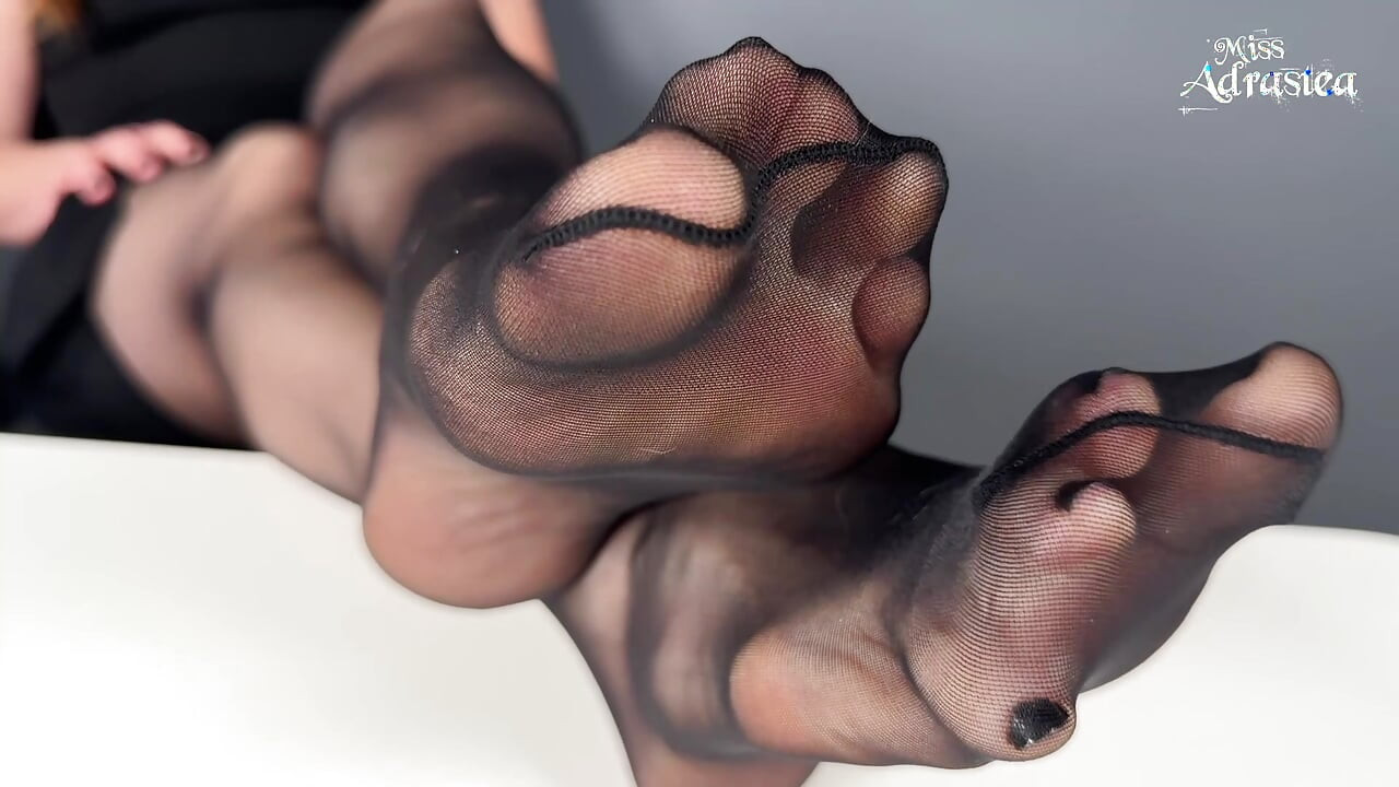 The More You Sniff the Weaker You Get! - Pantyhose Domination with Foot Worship and Jerk off Instruction with Miss Adrastea