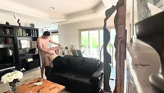 Chinese stud Yummy Jimmy fucks stripper Slutty Kitty in the living room