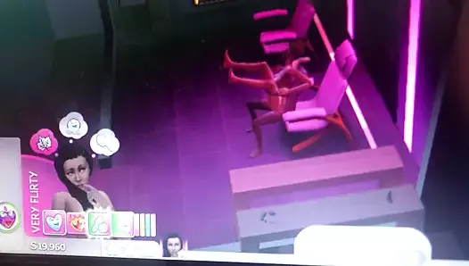 Succubus sim fucking a human sim in a massage chair