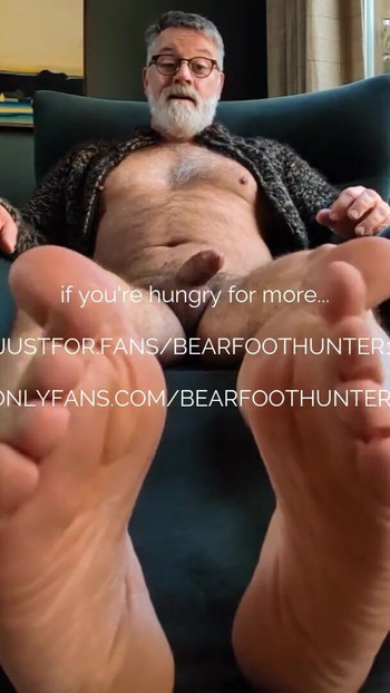Jaw-dropping moment from "Stroking at Sir's big, beefy feet"