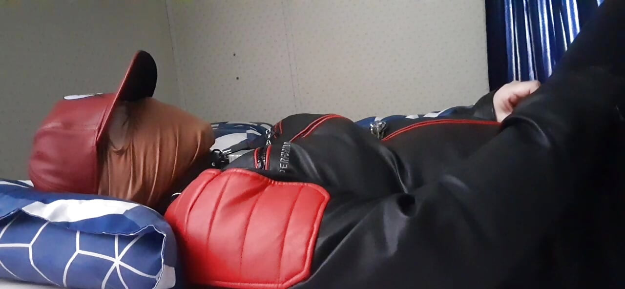 Leather Biker Locked in Chastity