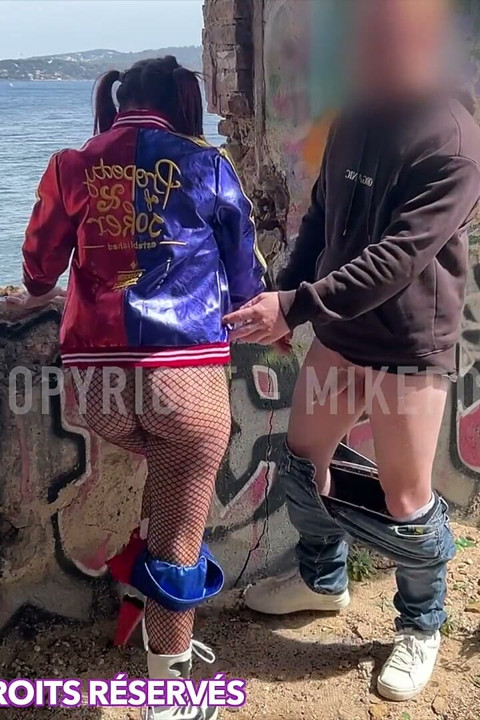 Urbex She Gets Fucked and Covered in Cum in Harley Quinn