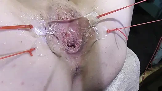 Weit Gespreizte Muschi Nahaufnahme Fickt Mit Lampe 1000 Watt