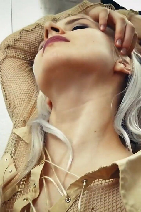 Sexy Blonde Girl Miturasu with Transparent Top Video