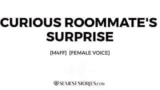 Historia de audio erótico: sorpresa de un compañero de cuarto curioso (M4FF)