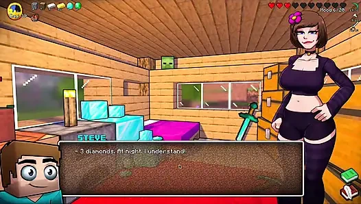 HornyCraft Minecraft Parody - Steve Gets Sloppy Deepthroat Blowjob from Jenny for a Diamond