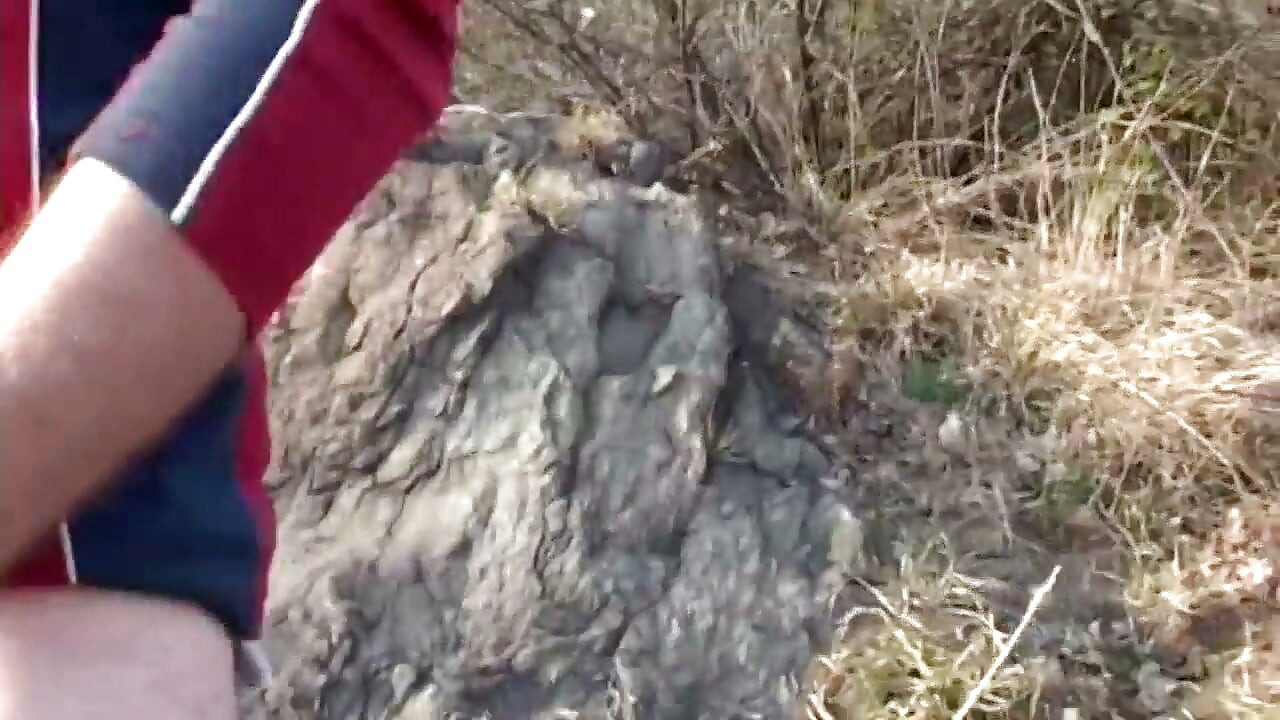 Wielkie cycki brunetki wyruchane w trójkącie na zewnątrz