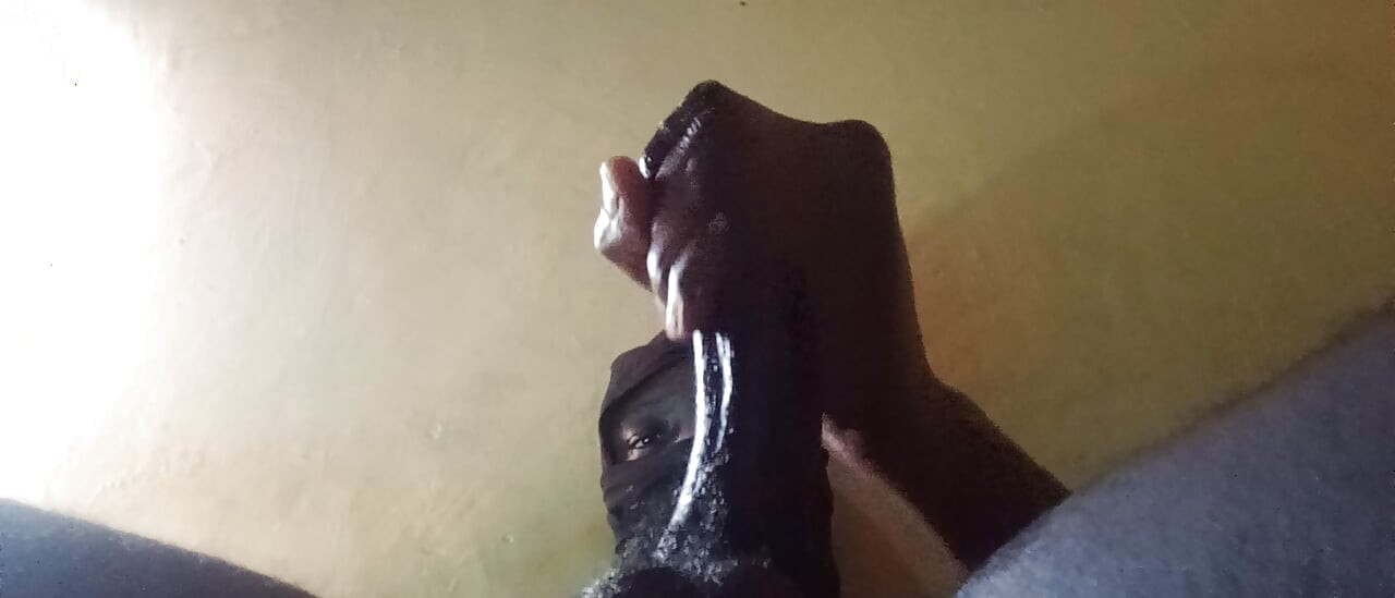 Stroking My Big Black Cock
