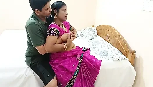 Cute Newlywed Horny Bhabhi Deep Throat Blowjob Fucking Hard and Nude Sex in Saree
