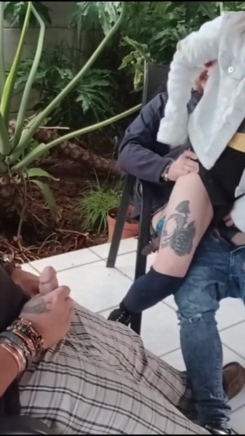 Emotional moment from "Fucking my stepbrother while his dad masturbates and watch outside"