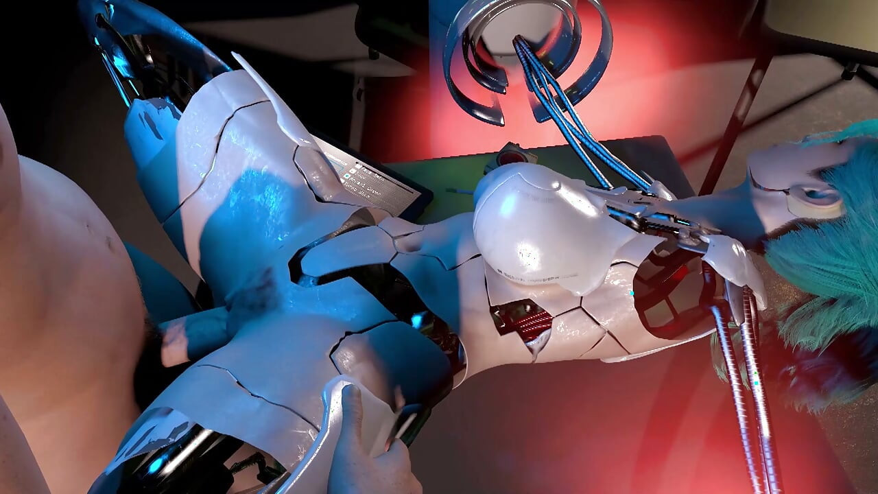 Testing the Pussy of a Half Assembled Sex Robot Girl