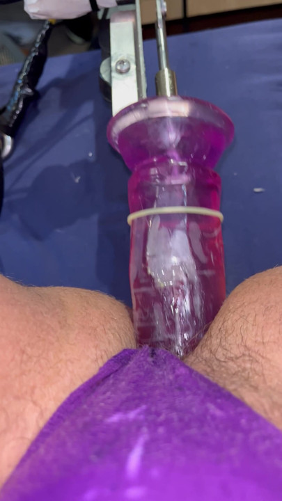 Massive dildo on my fuck machine