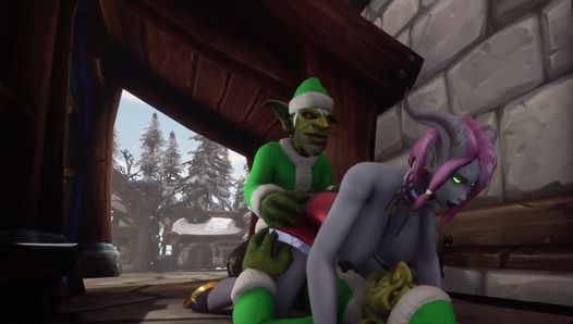 Les lutins du Père Noël font un plan à trois avec une fille démoniaque : parodie de Warcraft