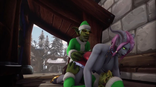 Santa bertiga dengan seorang awek demon: parodi warcraft