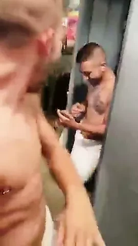 Faggot is humiliated in public bathhouse