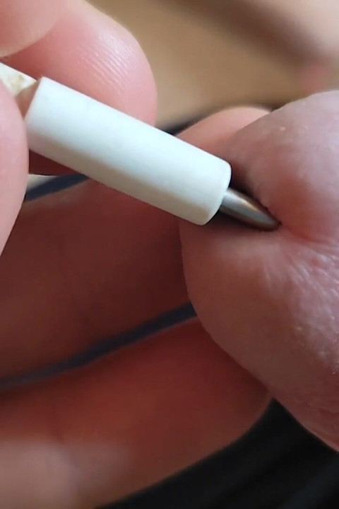 Homemade Stimulator Shoots Electric Shock in the Glans.