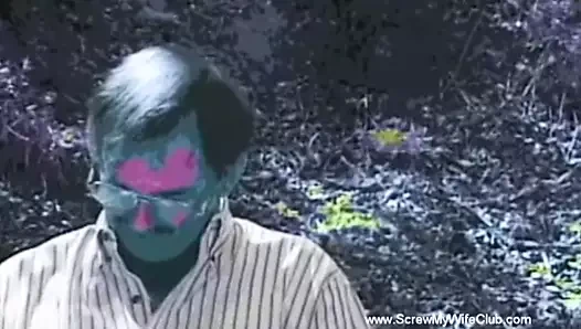 Interracial 3some For Horny Swinger Wifey Outdoors