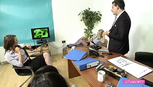 Secretary babes like to have dirty games with boss