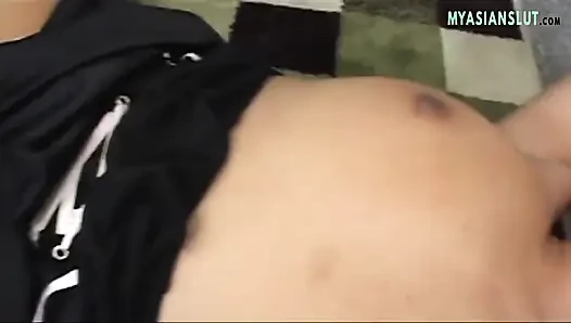 Two Asian sluts with sexy lingerie play with pussies each other and squirt with big dildo