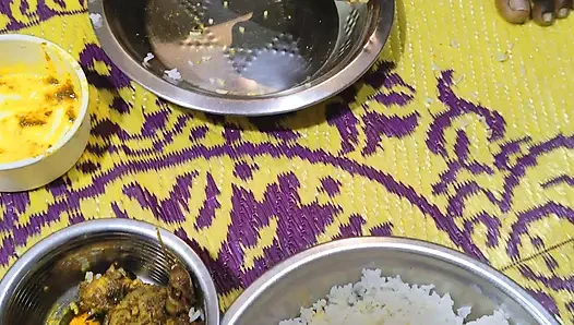 When we were alone at home, I ate with my stepsister