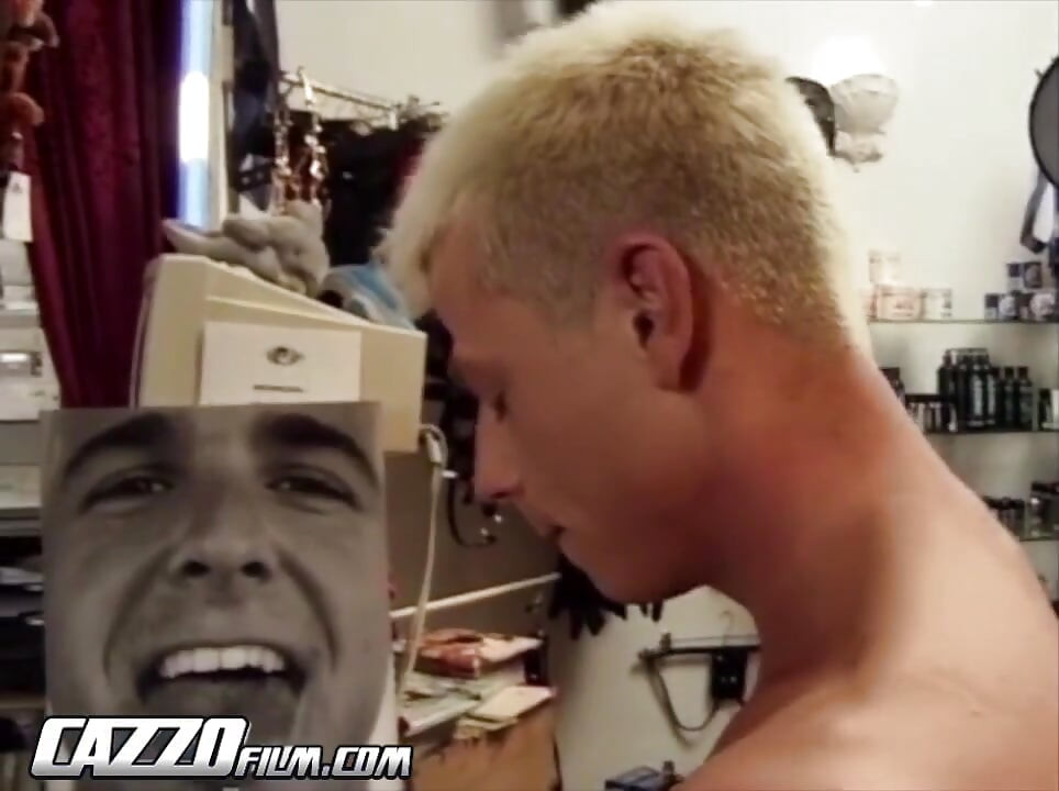 Blonde Guy Fucked In A Sex Toy Shop