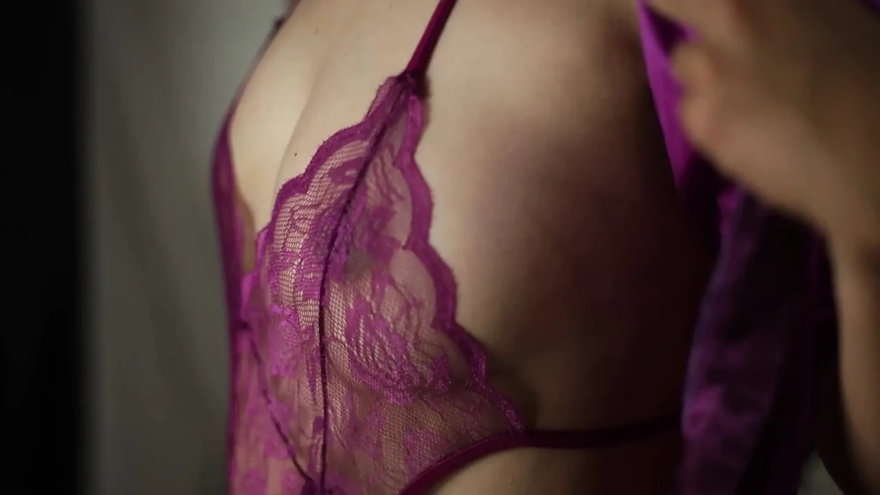 Indonesia Girl Wearing Purple Satin Lingerie Ready To Fuck