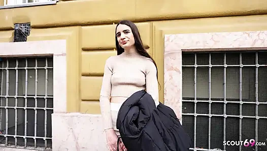 GERMAN SCOUT - Eye Rolling Orgasm for slim french Girl Candie Luciani at Casting Fuck