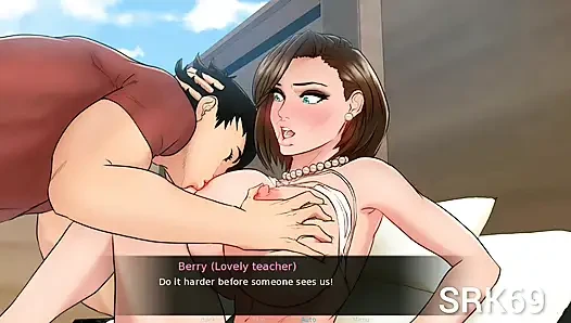 Hand job blow job come shot with my sexy teacher in bathroom part 2 text story and animated games play video