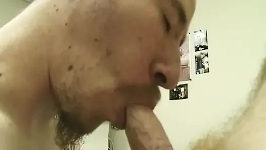 Blond Tattooed Stud Receives Intense Blowjob from Mature Man