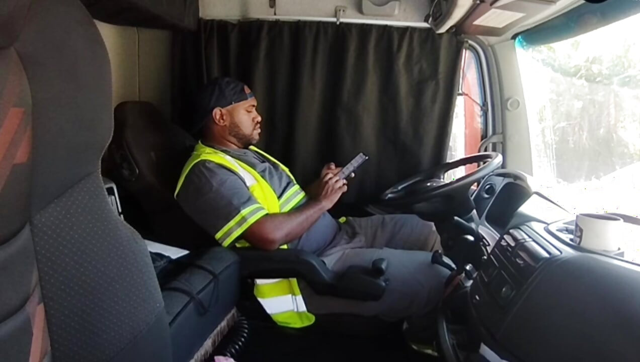 Lunchtime, Alone Inside the Truck.