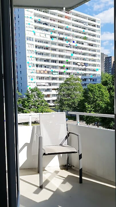 Daring in the hotel corridor and on the balcony