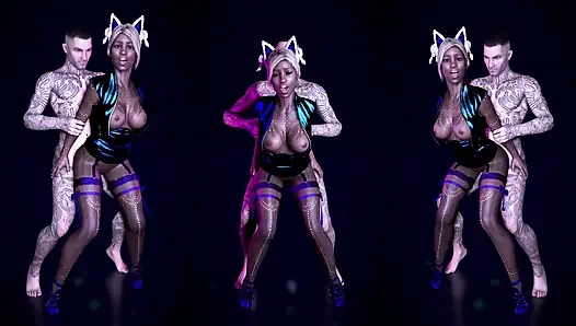 В Ночном Клубе Горячую Мулатку Трахают Большим Белым Членом