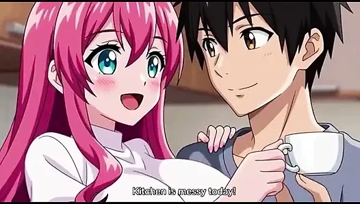 Abang tiri dengan akselerasi menekan payudara besar saudara tiri