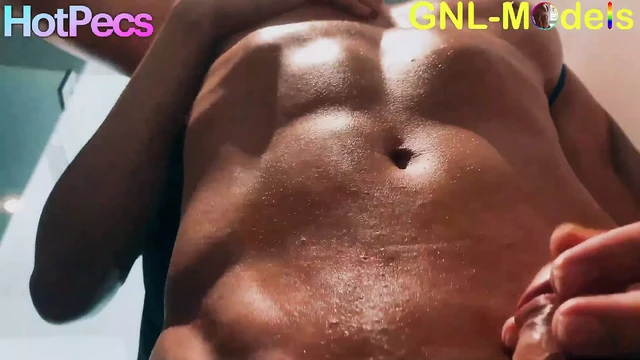Love the big pecs views? SHower worship and muscle adoration