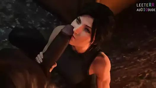 Lara Croft suce une grosse bite noire