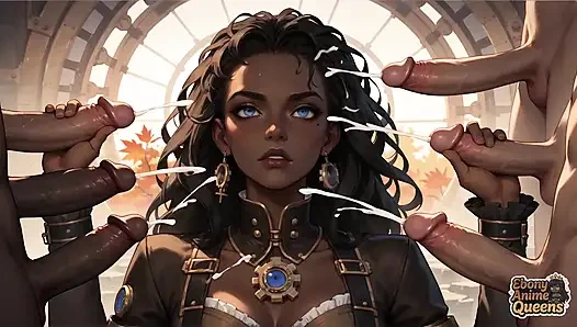 Горячая, прохладная темного оттенка богиня грязна в паровой романе!