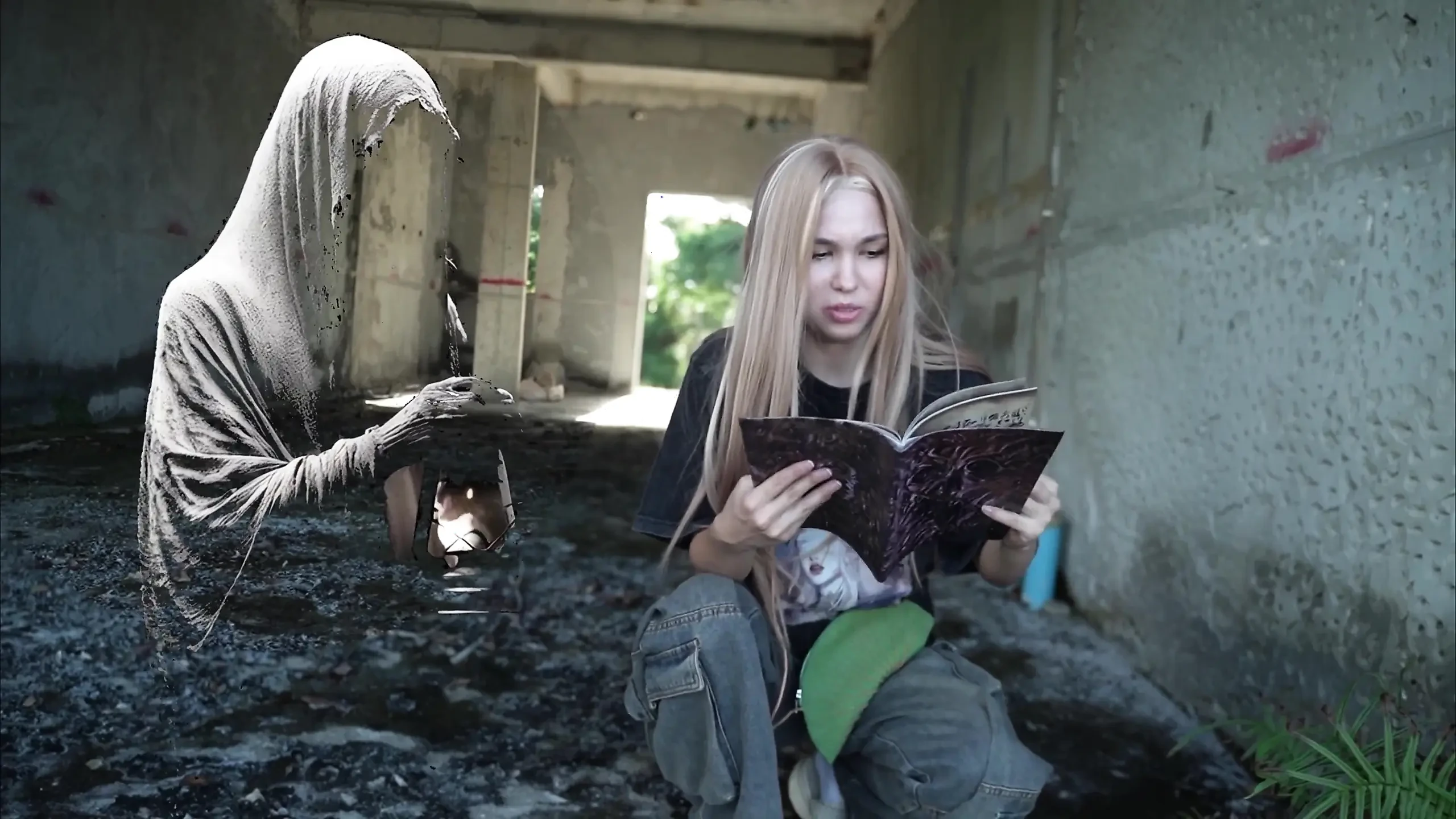 The Girl Found the Book of Evil and Conjured a Flying Dick for Herself